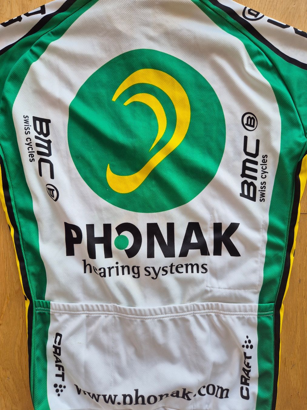 Kit Cyclisme Phonak BMC - Maillot Et Cuissard à Bretelles - Taille M - Vert/jaune - Occasion Excellente état