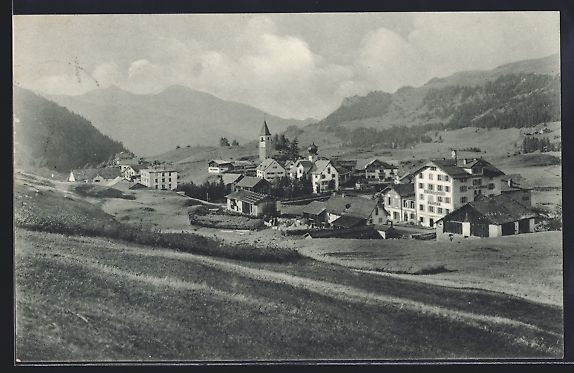 Cartoline postali: AK Parpan, Gesamtansicht mit Calanda – Usato da Berlin venduto da bartko-reher