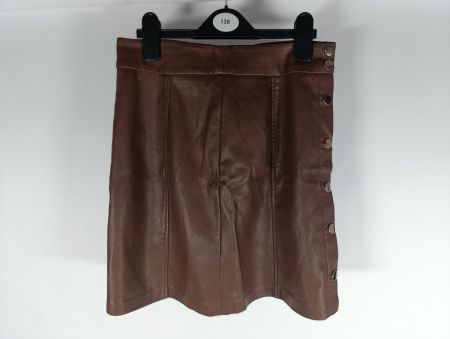 AMISU Minijupe similicuir brun taille 36
