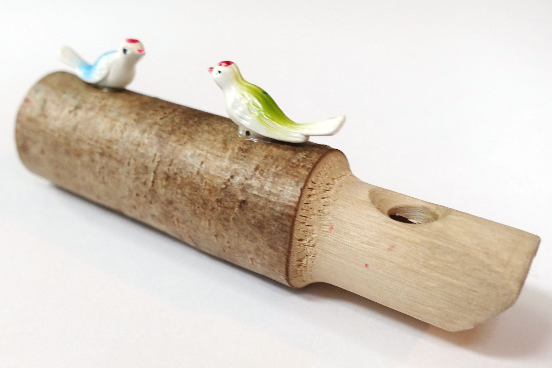 Giocattoli: Holzpfeife / Flöte, mit Vogelfiguren – Usato da Buochs venduto da chicco64 1