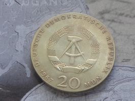 German Democratic Republic (DDR) 20 Mark 1967 W. Humboldt