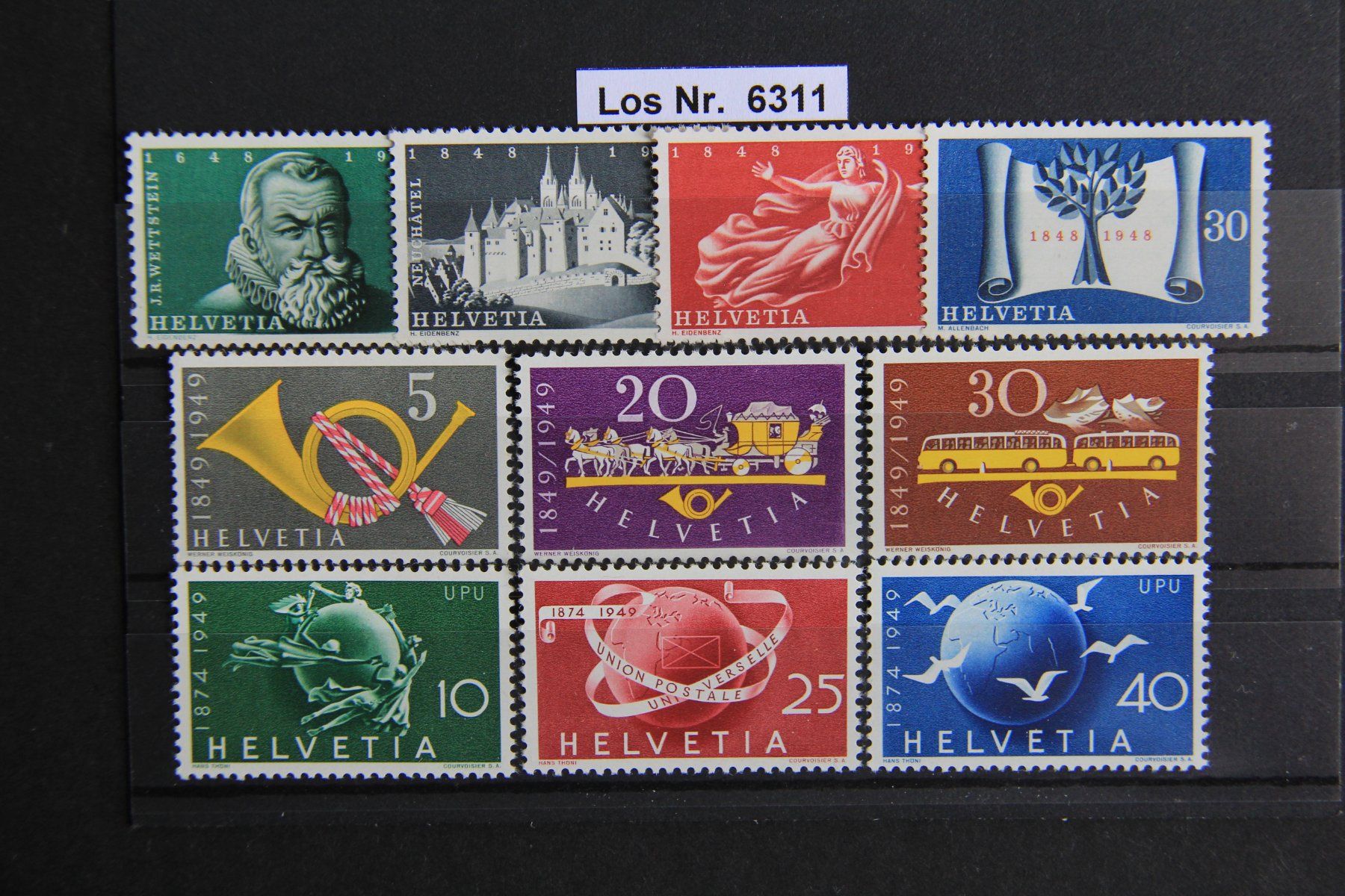Tutti i francobolli: CH 1948+49 Serien Postfrisch                        Los 6311 – Usato da Volken venduto da jukon65