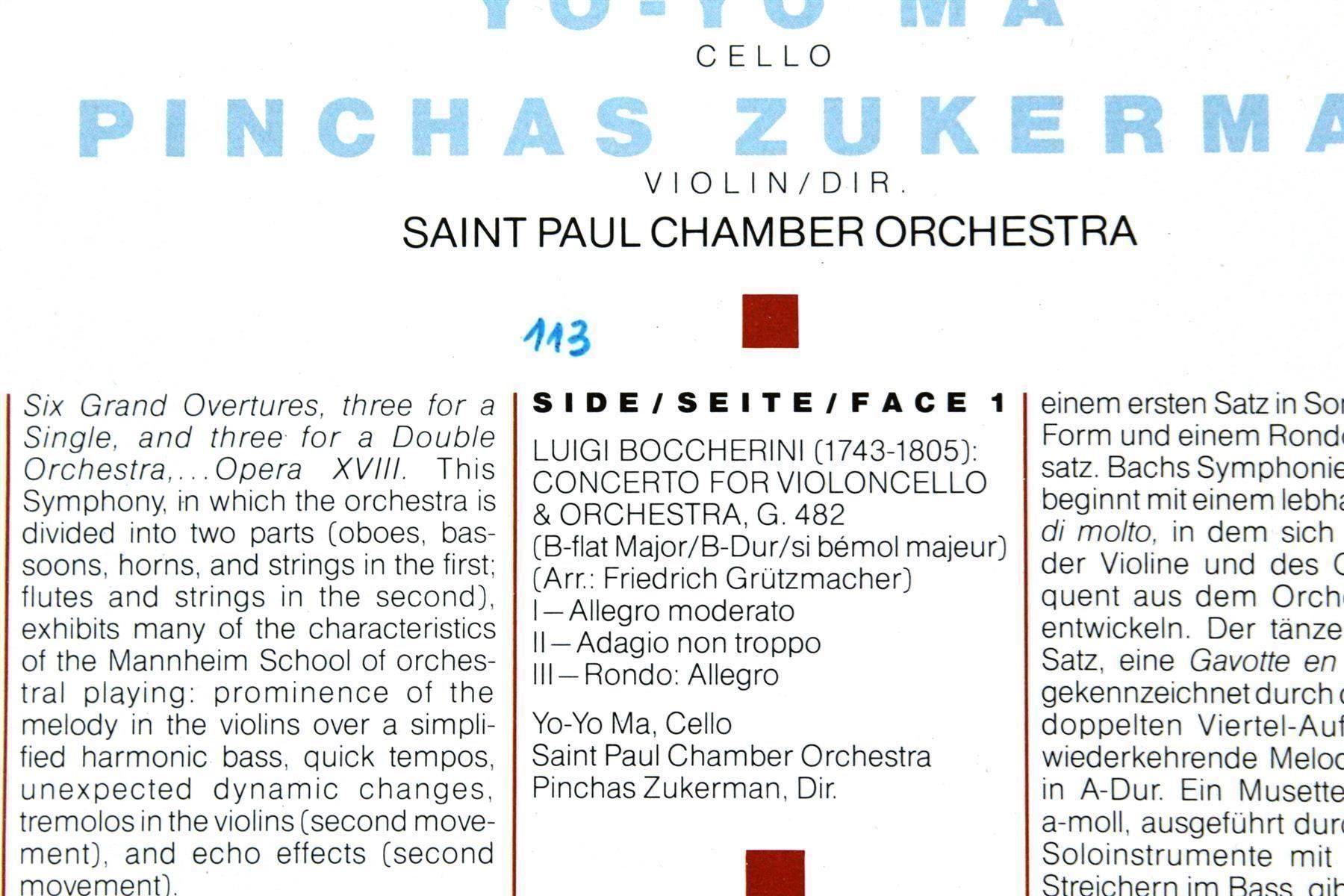 CDs: YO-YO MA: Boccherini und Bach – Gebraucht aus Bern von kultiges 4