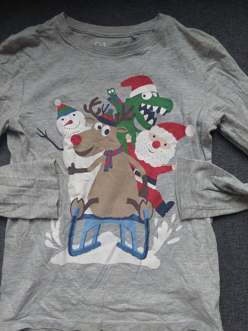 C&A Maglioni & Felpe: C&A Weihnachts-Longshirt / Weihnachtspullover Grösse 128 – Nuovo (secondo la descrizione) da Beckenried venduto da Havacola 2
