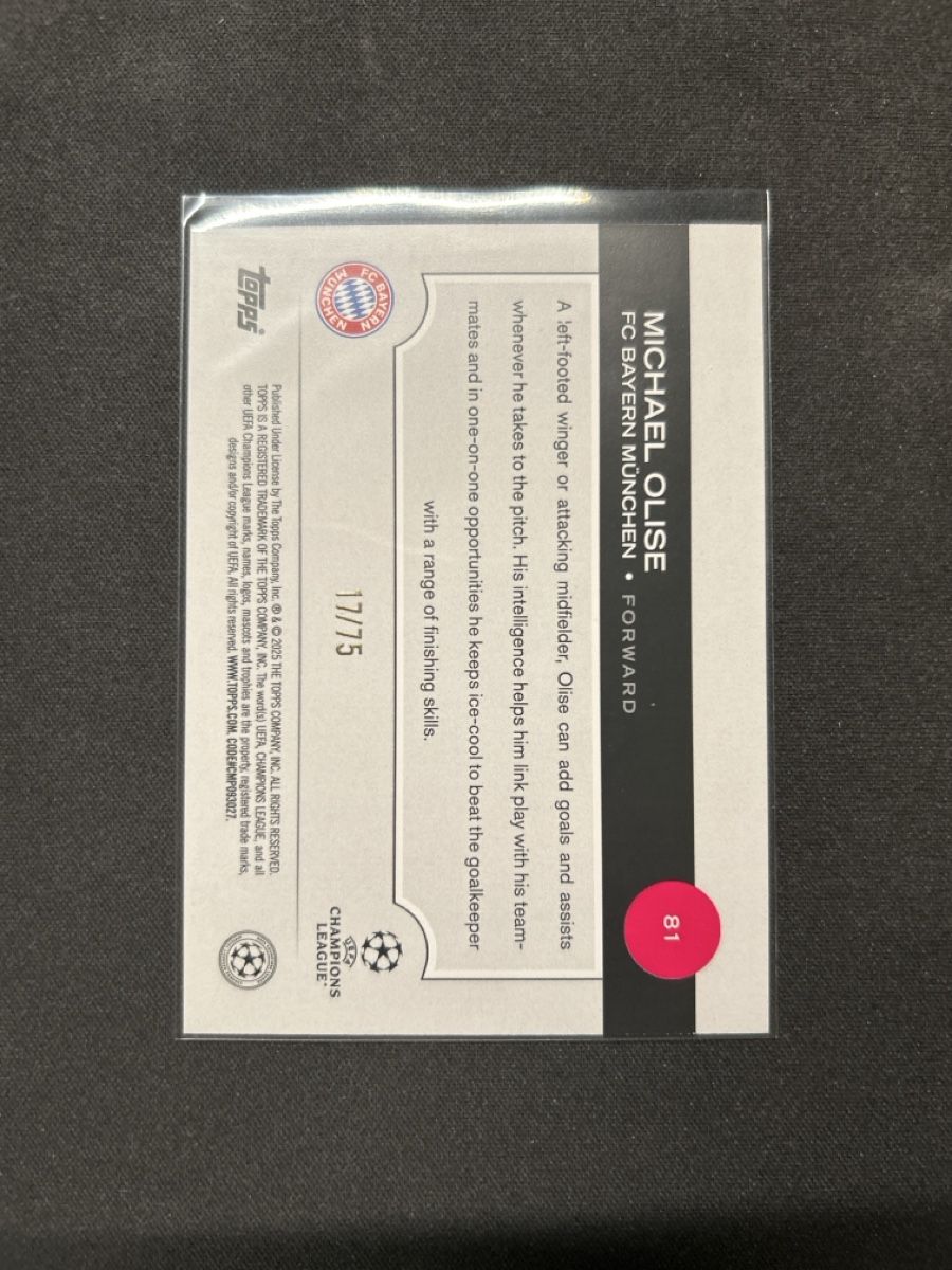Topps Cartes à collectionner: Topps Michael Olise Flagship 17/75 Jersey Match – D'occasion à Greppen par hcv_cc2r 1