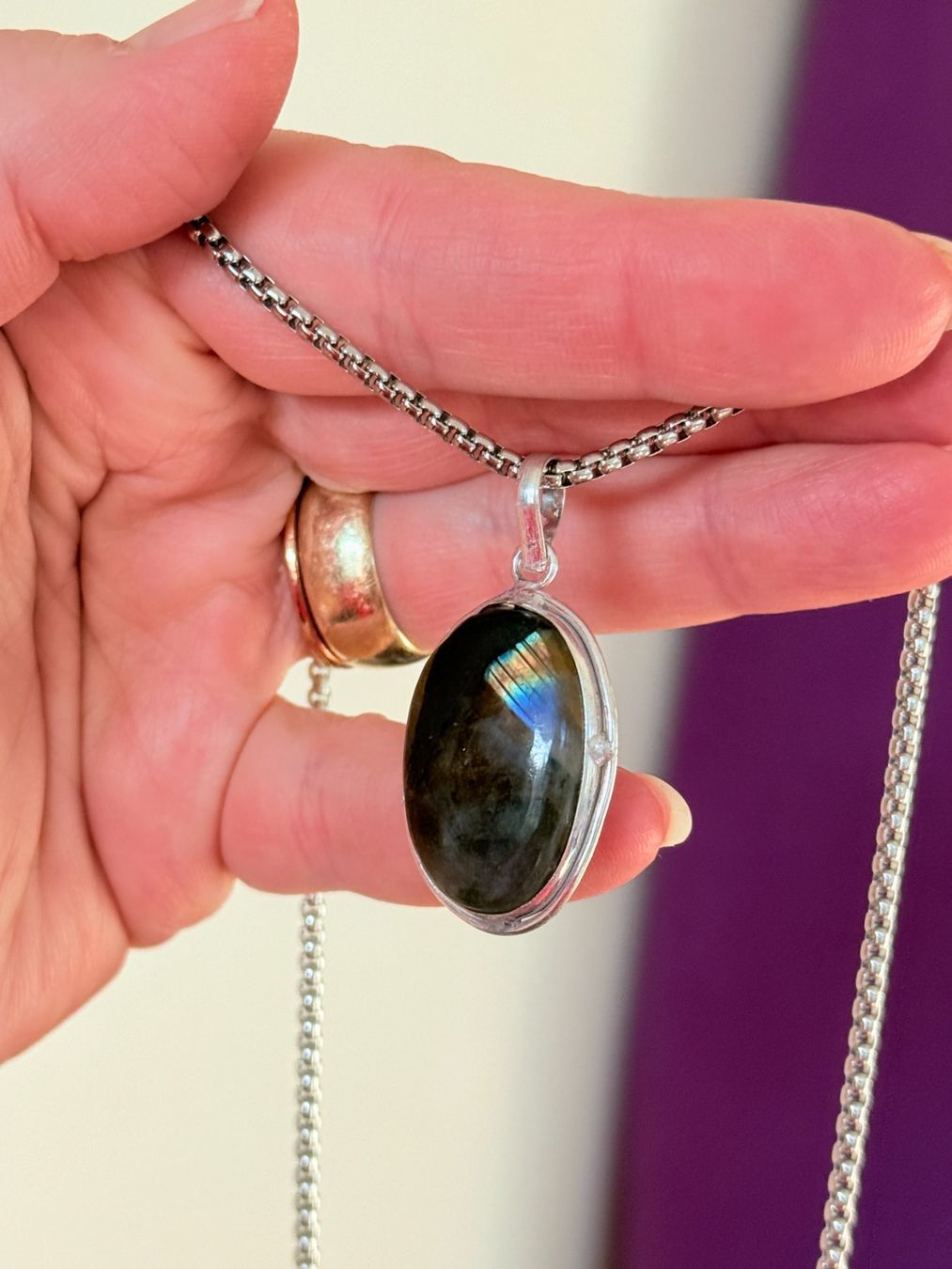 Catenine: Collier Labradorite  - Élégant bijou! – Nuovo e nell'imballaggio originale da Genève venduto da AGBERG 5