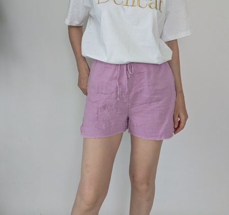 Leinen Shorts lila Grösse M mit Etikett neu