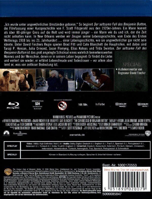 Tutti i DVDs: Seltsame Fall des Benjamin Button (2008) Fincher/Brad Pitt – Usato da Volketswil venduto da cinephilia 1