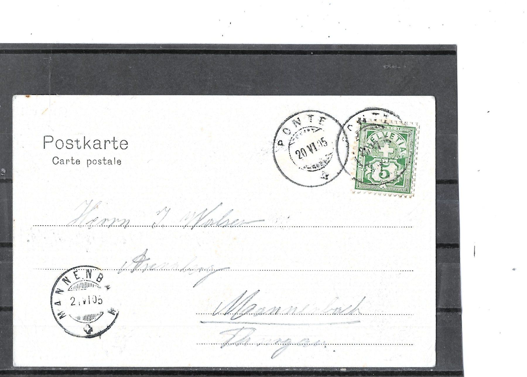 Ansichtskarten: GR Gruss aus Ponte 1905 – Gebraucht aus Schocherswil von Wilare 1