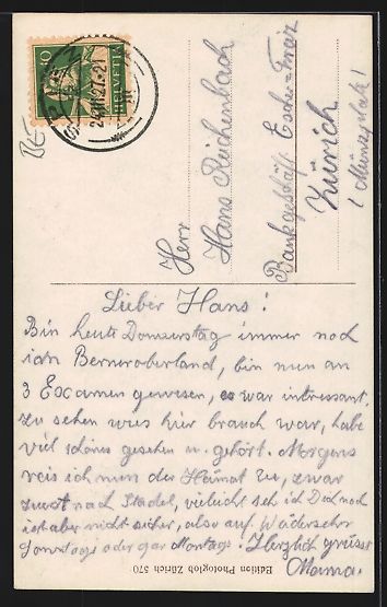 Cartoline postali: Zweisimmen, Teilansicht mit Wildstrubel – Usato da Berlin venduto da bartko-reher 1
