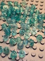 Lego 75x Platten rund 1x1 (4073)transparent hellblau