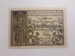 NOTGELD - 10 Pfennig Tegernsee 1921 ungefaltet