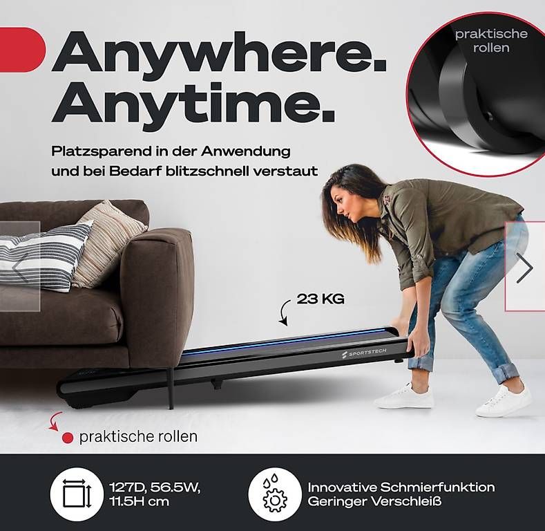 Hometrainer: sWalk Laufband - Grau – Usato da St. Gallen venduto da Sinniah 1