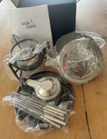 Oak & Steel Fondueset Silber neuwertig