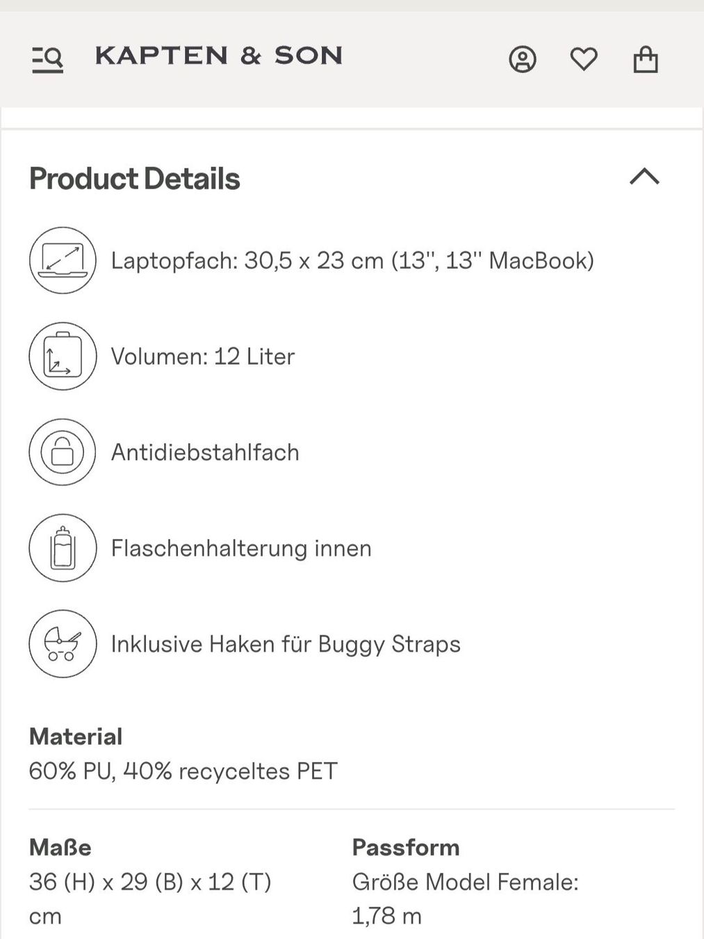 Kapten & Son Zaini: KAPTEN & SON Rucksack Tromso – Usato da Stein AG venduto da MARILiii89 3