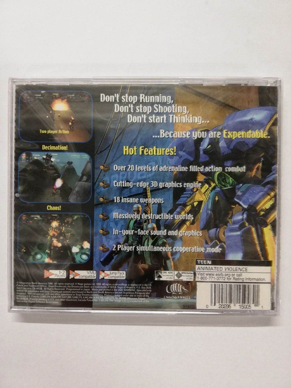 Sega Giochi: Expendable / SEALED / NTSC-U Sega DC – Usato da St. Gallen venduto da zorro_dc 1