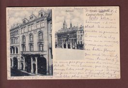 BASEL - Gruss aus dem Central-Hotel - 1902