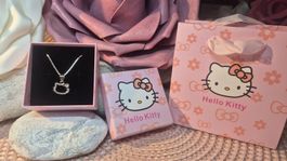 Collana Hello Kitty con ciondolo strass + scatola e sacco