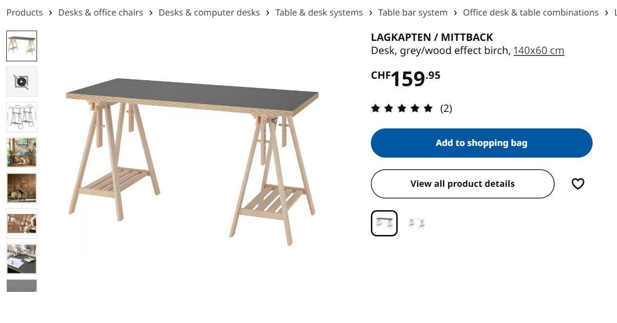 Ikea Scrivanie: Ikea Architect Desk - LAGKAPTEN / MITTBACK – Nuovo (secondo la descrizione) da Küsnacht ZH venduto da ror_2ldh 1