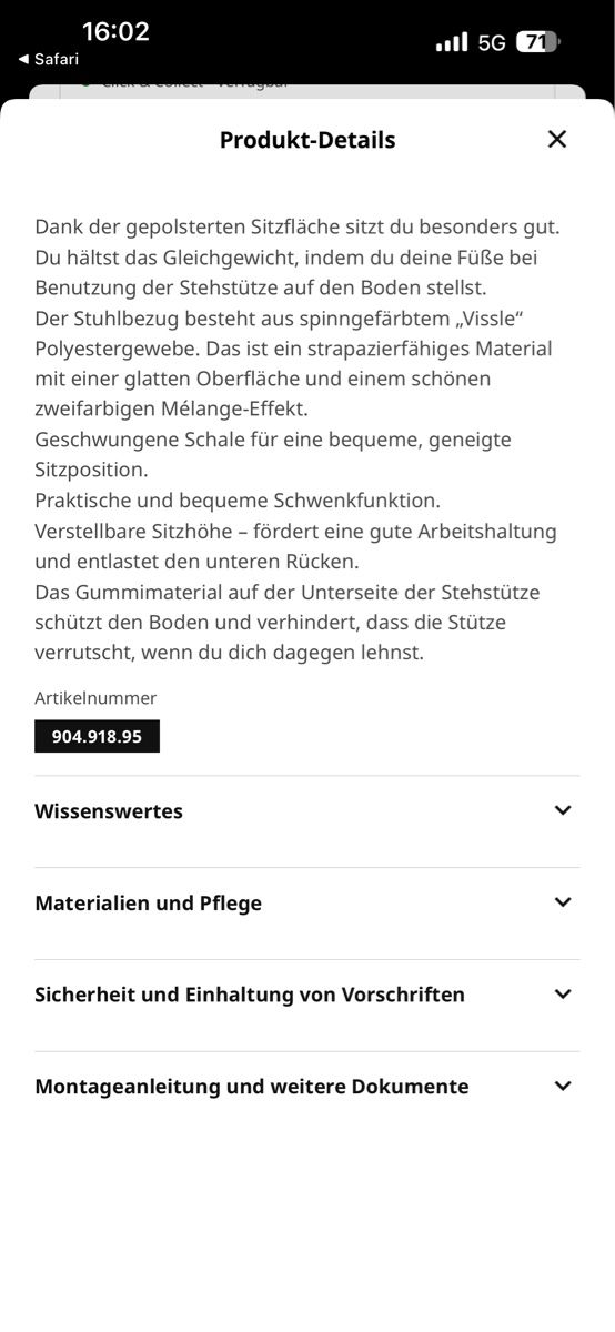 Ikea Hocker: IKEA NILSERIK Stehstütze / Stuhl – Gebraucht aus Beromünster von Ana.8 2