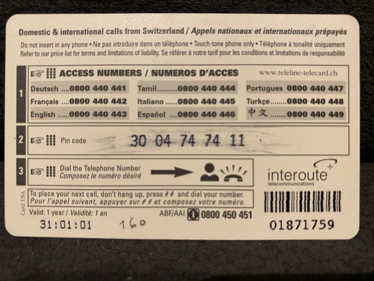 Telefon- & Taxkarten: Teleline – Gebraucht aus Lausanne von babacard10 1