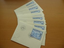 10 Stück Stickerei FDC