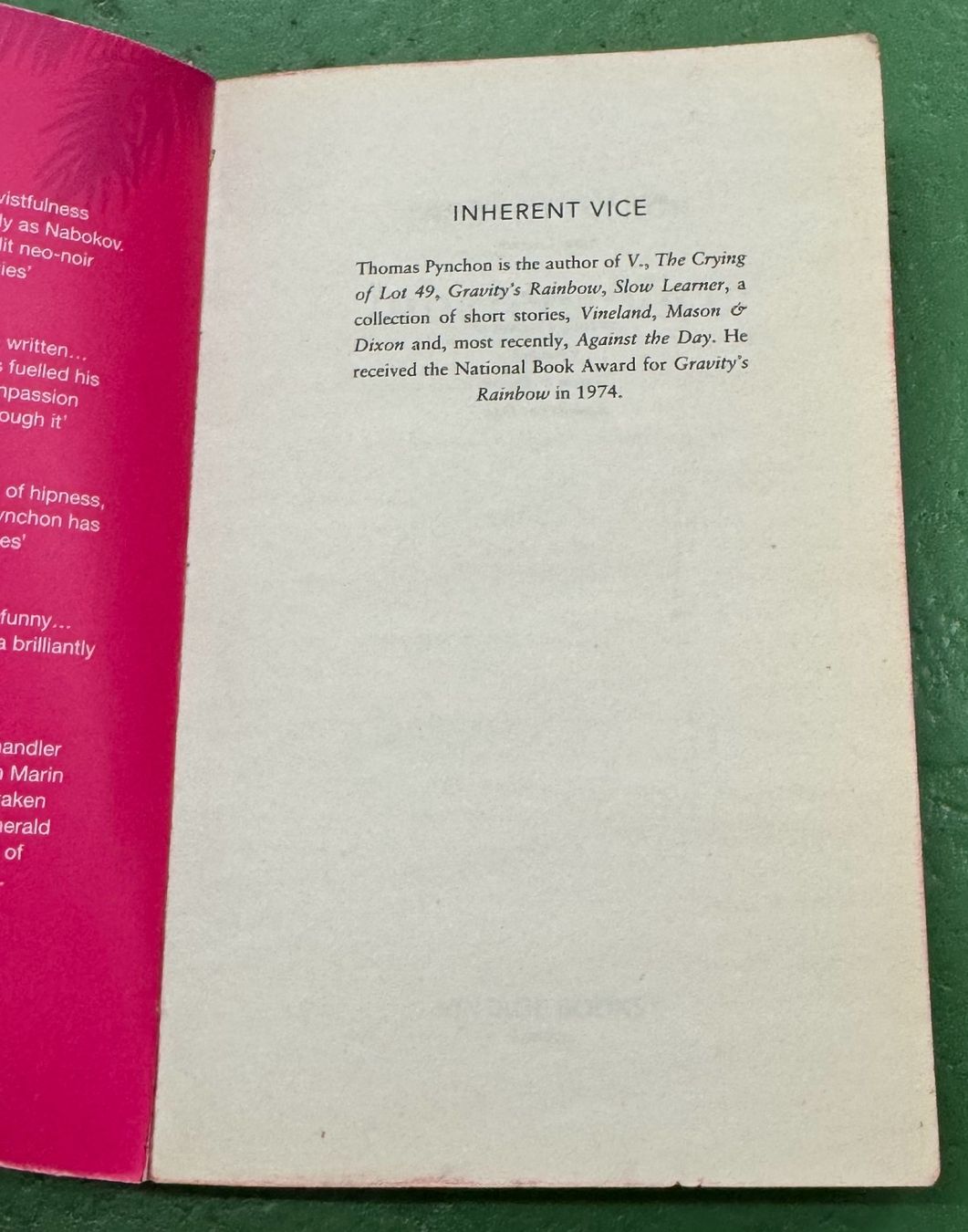 Libri: Thomas Pynchon: Inherent Vice – Usato da Basel venduto da Ostschweiz06 1