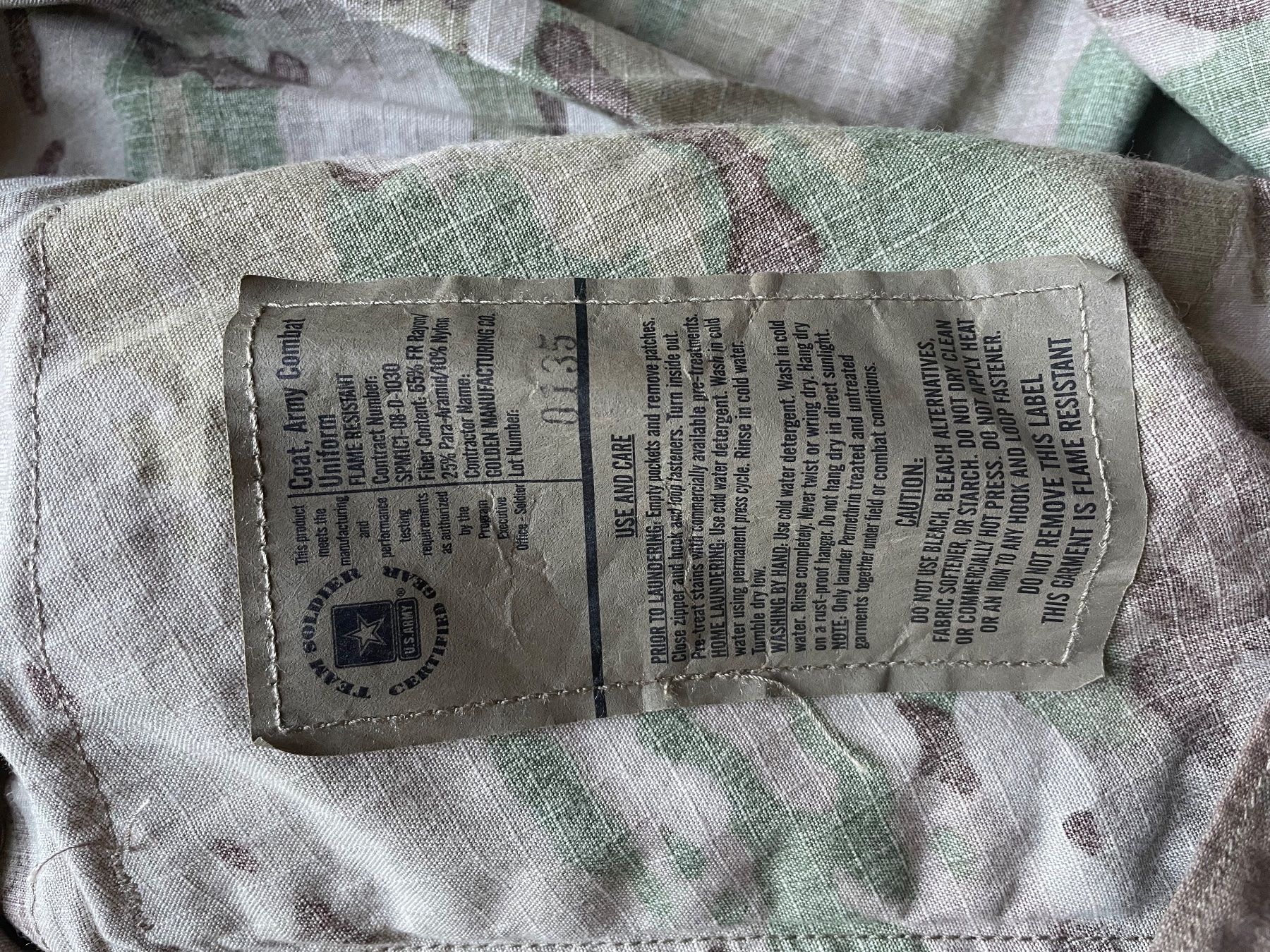 US Army Uniformi: Original US Army combat uniforme coat – Usato da Oberbütschel venduto da Woodie2005 3