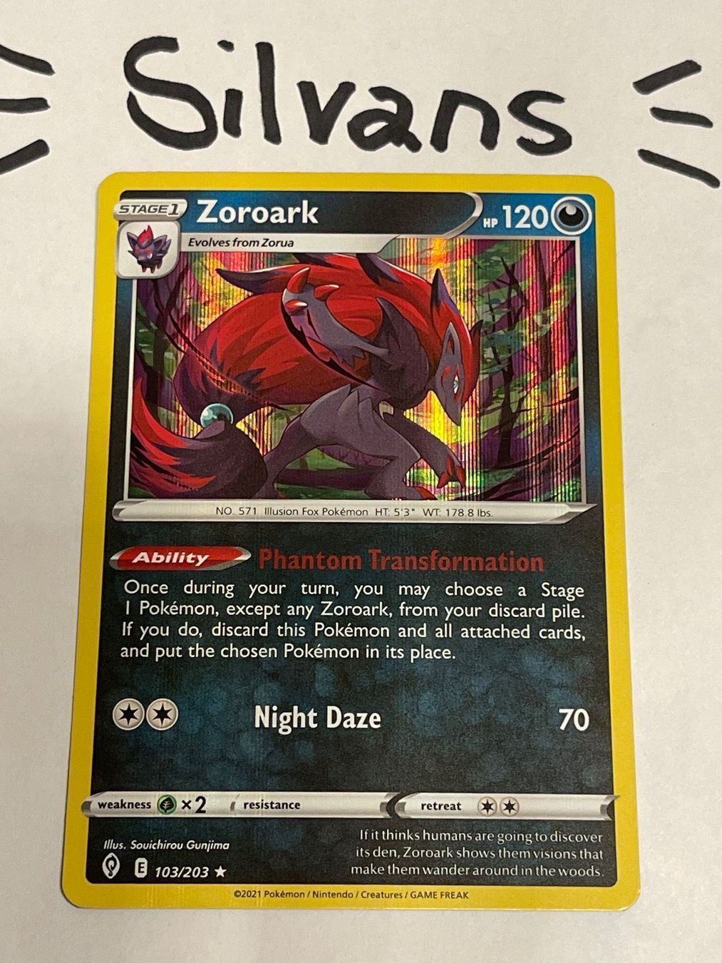Pokémon Carte collezionabili: Zoroark Holo Evolving Skies Drachenwandel Englisch – Nuovo (secondo la descrizione) da Wil SG venduto da Silvans
