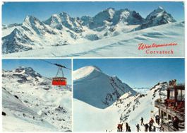 Silvaplana - 3 Bild AK Corvatsch