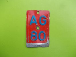 Velonummer / Fahrradnummer AG 80