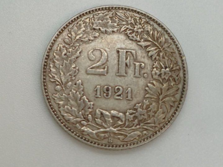 Tutti le monete: CH Silber 2 Franken 1921 fast vorzüglich – Usato da Muralto venduto da manueldisaba