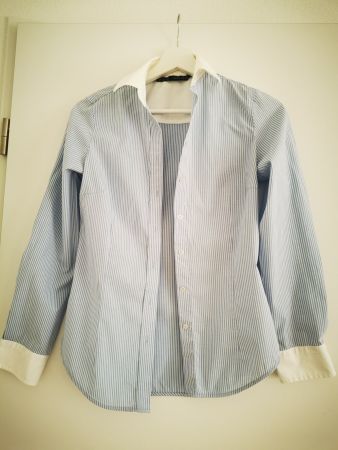 Damen Hemd Zara gestreift weiss/blau Grösse XS Damen