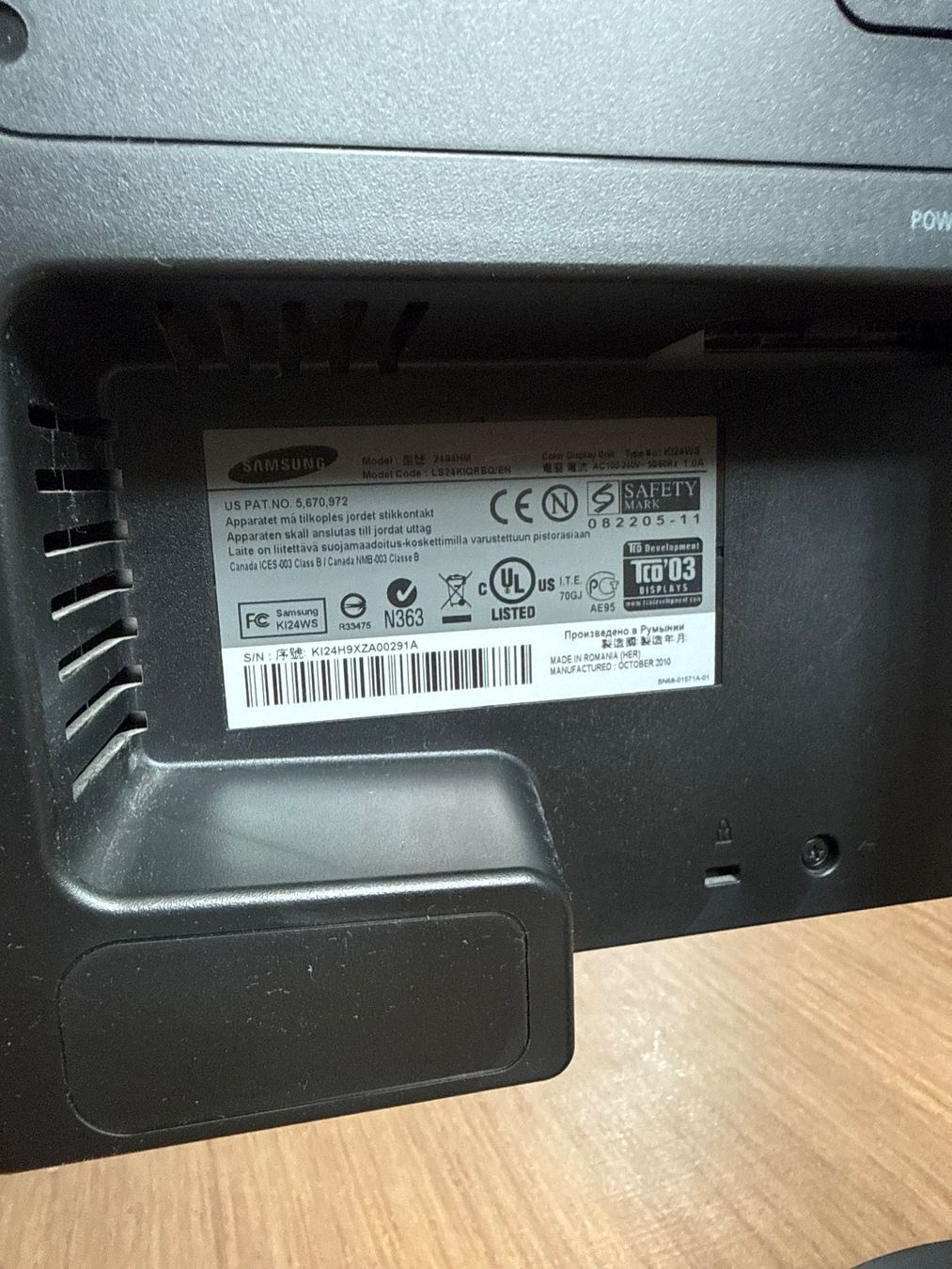Samsung Monitore: Monitor Samsung SyncMaster 2494HM gebraucht schwarz – Gebraucht aus Zürich von basidade 5