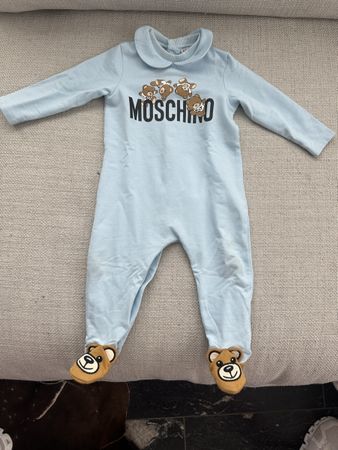 Moschino Baby Sleepsuit NP 150 CHF Size 9-12 Months, Blu