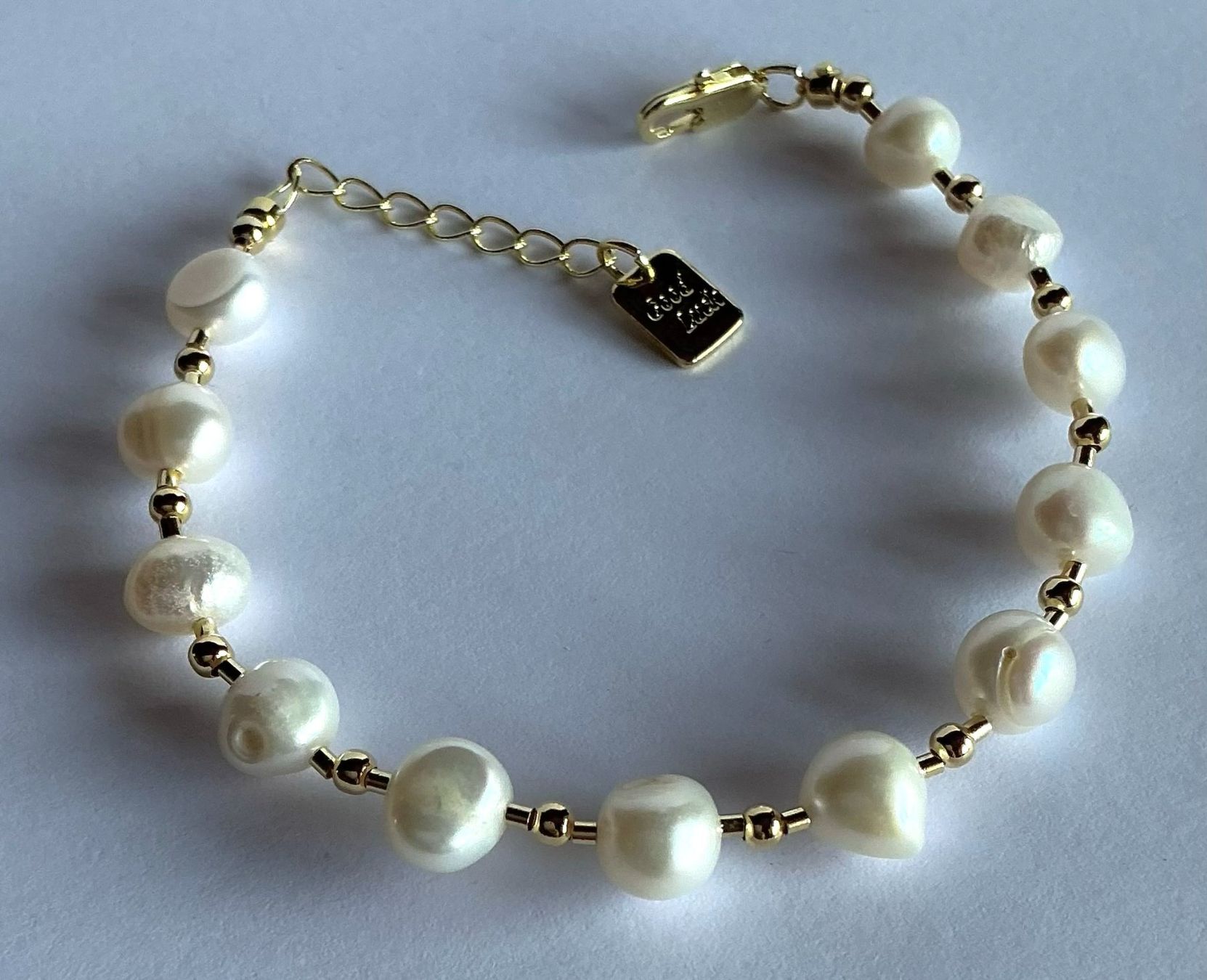 Bracciali & Braccialetti: ARMBAND PERLENARMBAND 100% ECHTE PERLEN SÜSSWASSERPERLEN – Nuovo e nell'imballaggio originale da Berg TG venduto da magginello 2