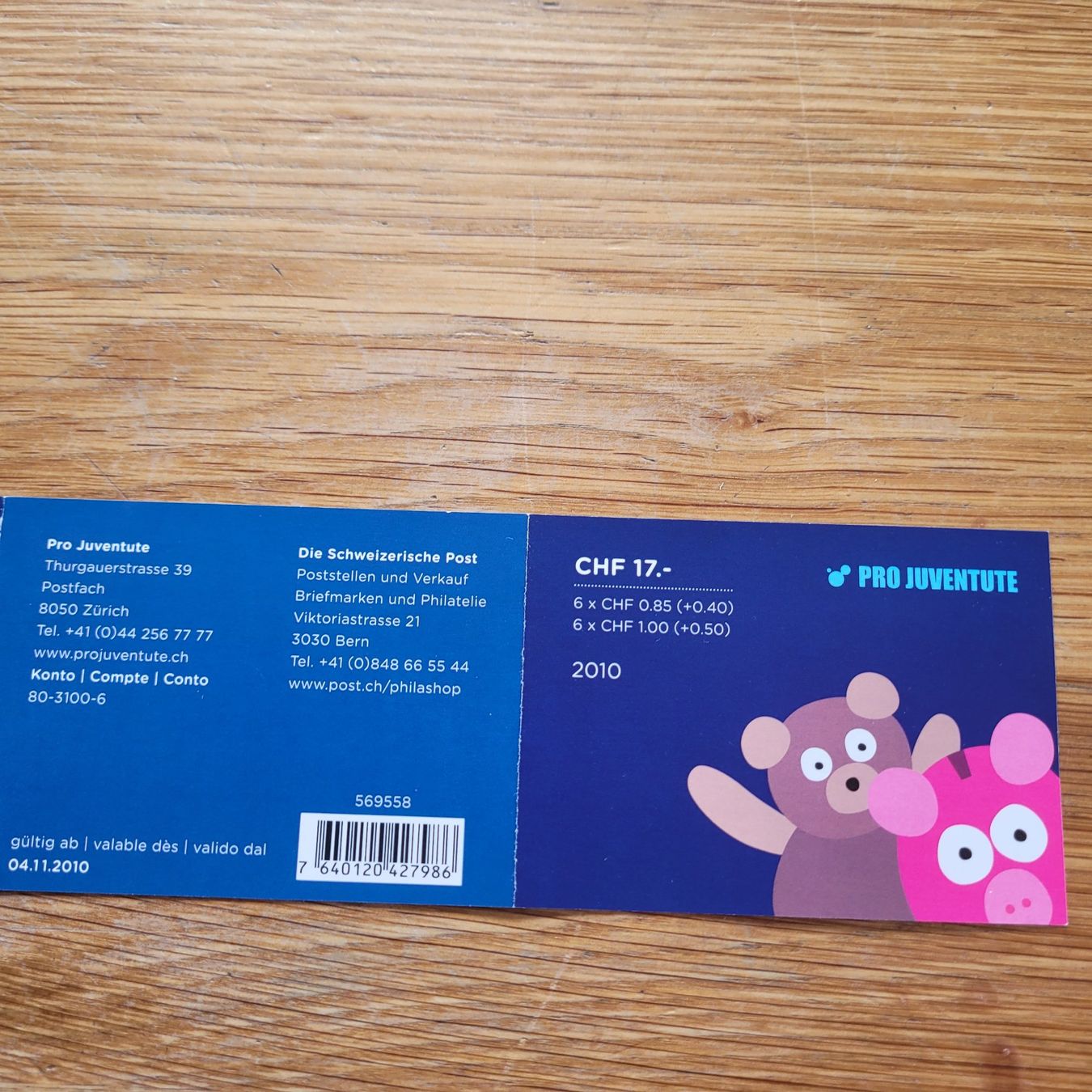 Tutti i francobolli: Carnet De Timbre /  Markenheftchen  Pro Juventute 2010 – Usato da Biel/Bienne venduto da Destockweb 1