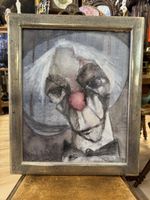 Expressives Ölgemälde/Mischtechnik „Clown“ signiert