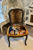 Extravaganter Design Stuhl mit Leopardenmuster, Vintage Stil