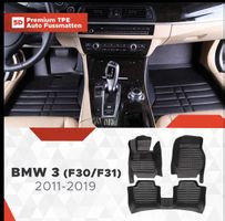 5D Premium Auto Fussmatten für BMW 3 (F30/F31) ab 2011-2019