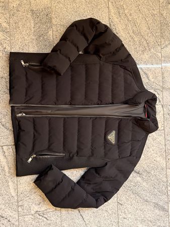 Herren Daunenjacke schwarz mit Kapuze Gr 52 / L gebraucht