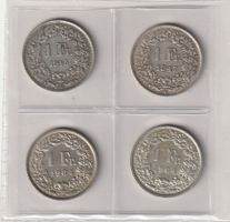 4 x 1 Franken (diverse Jahrgänge)