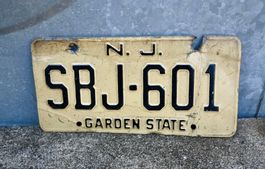 altes US Nummernschild New Jersey GARDEN STATE SBJ 601