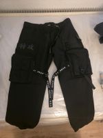 Techwear Cargo Hose schwarz mit Gurten und Taschen Neu