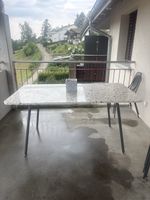 Terrassentisch mit 6 Stuehlen, anthrazitfarben, Metall