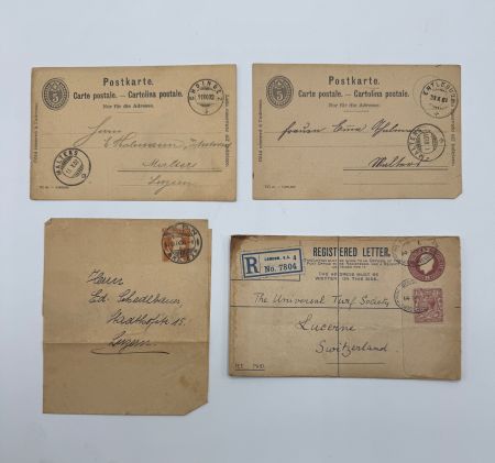 Alte Briefe und Postkarten, 4 Stück