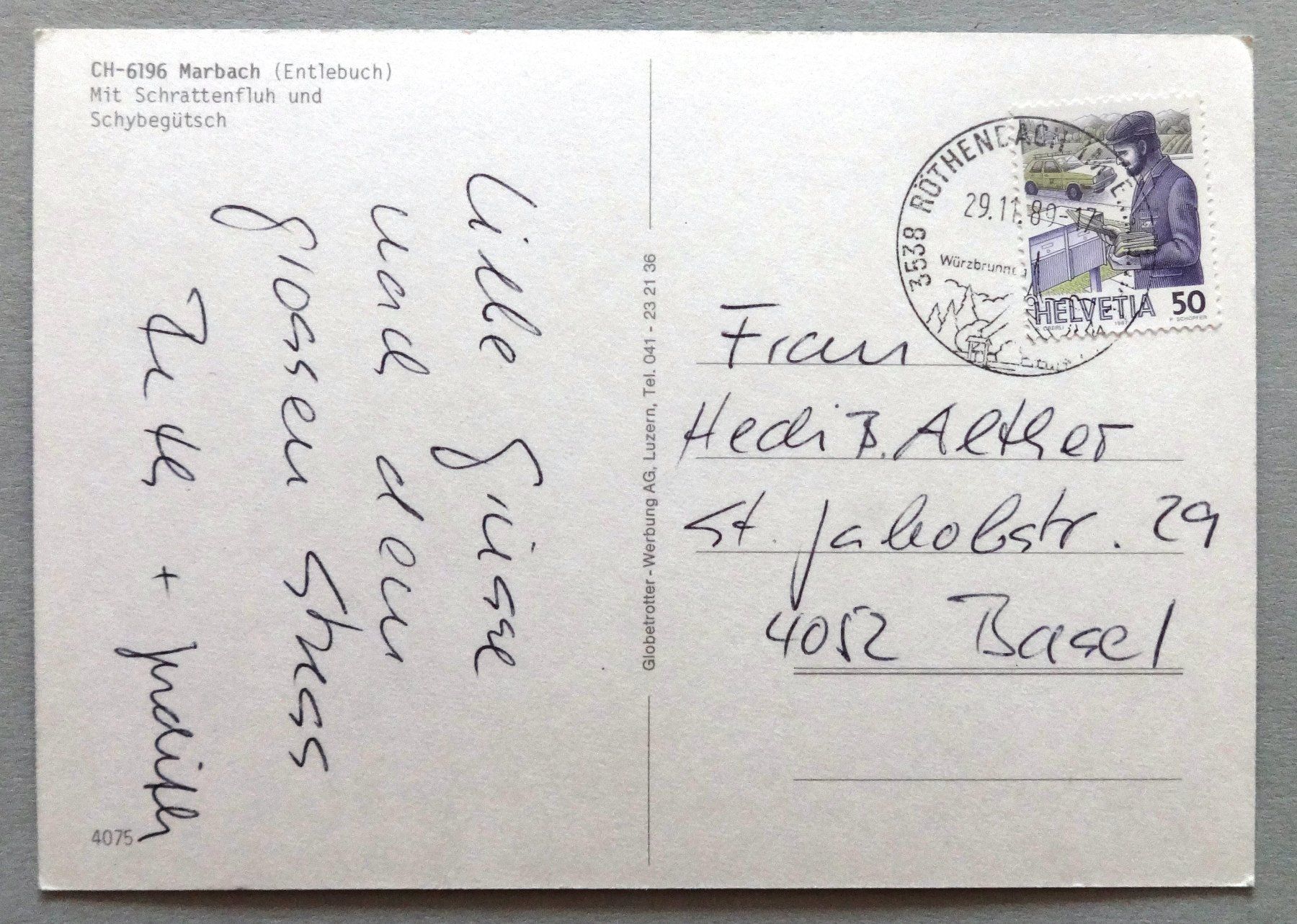 Cartoline postali: Marbach (Entlebuch) – Usato da Fétigny venduto da Billy2miny 1