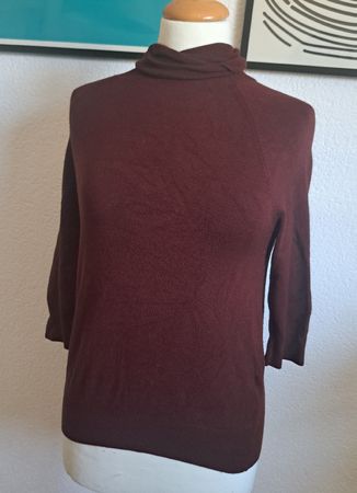 Rolli Pullover Weinrot 3/4 Aermel Grösse S Zara 