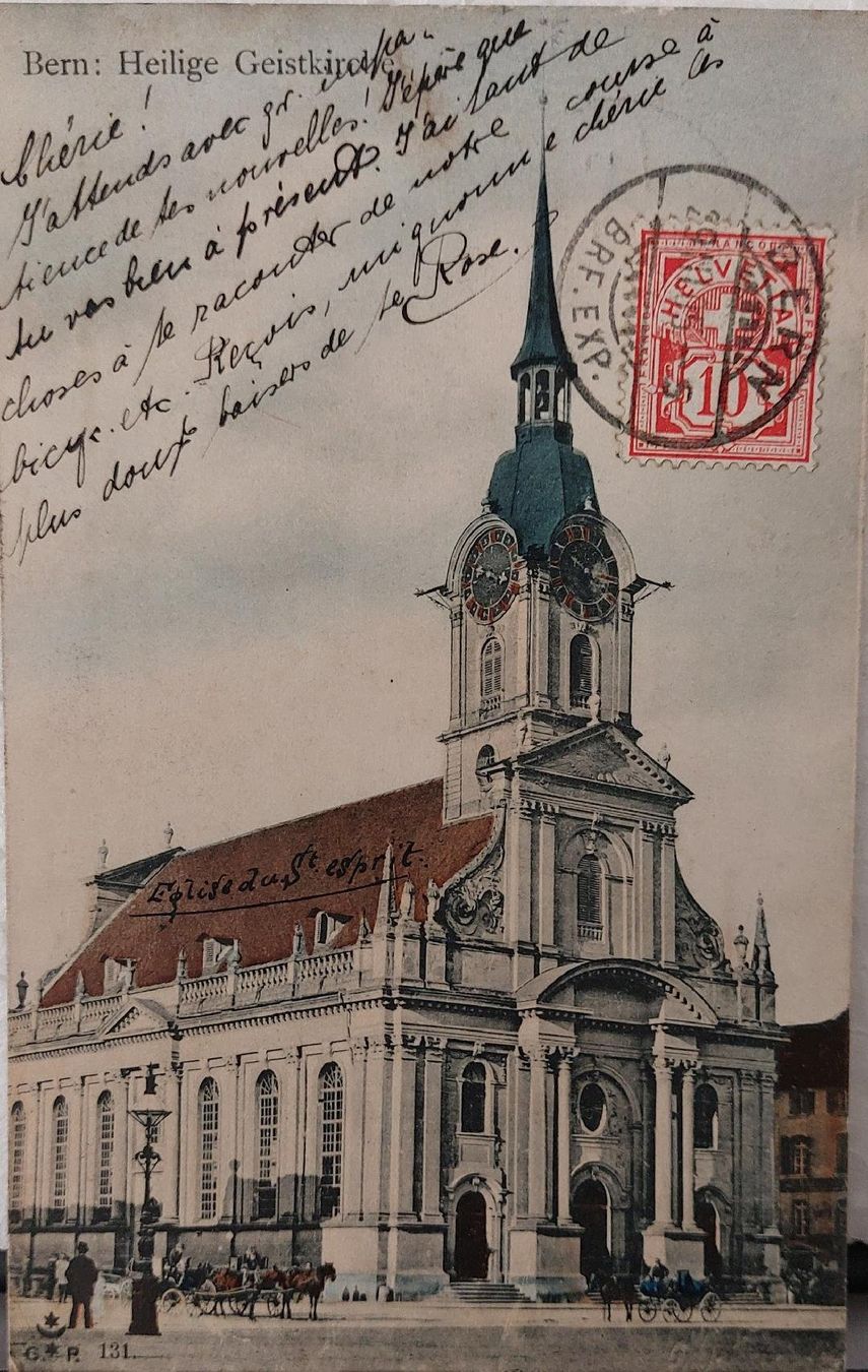 Ansichtskarten: BERN - Heilige Geiskirche - 1905 – Gebraucht aus Delémont von Domdom1