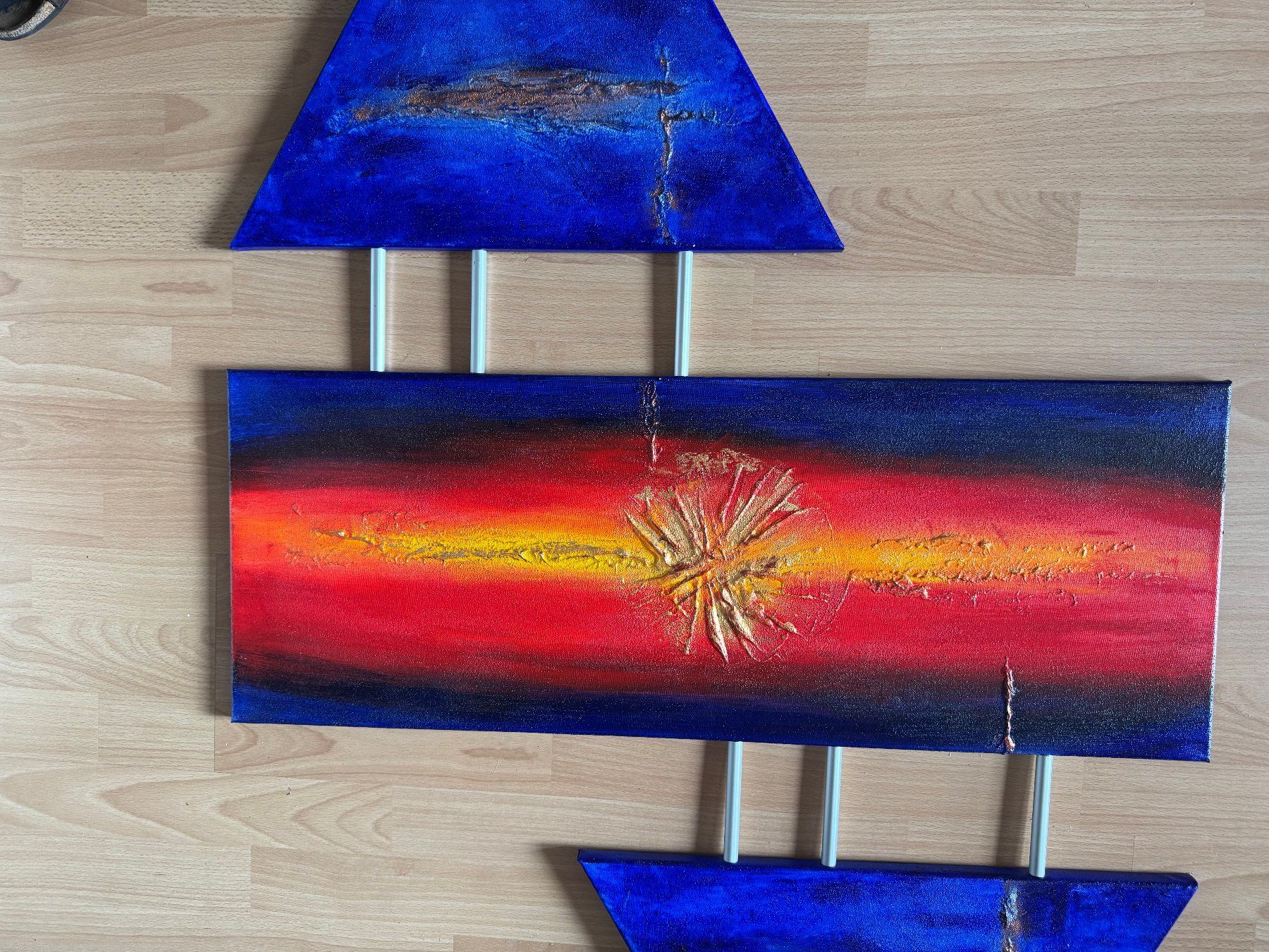 Gemälde: Bildkomposition "Magicblue2008" Oel-Relief Leinwand signiert – Gebraucht aus Fribourg von tschjoly 1